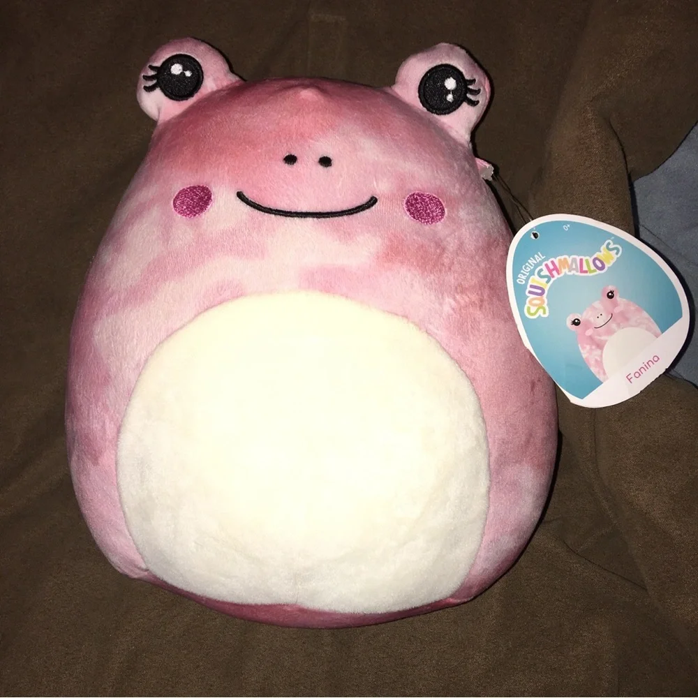 Squishmallows Fanina the Frog Pink and White Plush 8” tall NWT - Picture 3 of 5